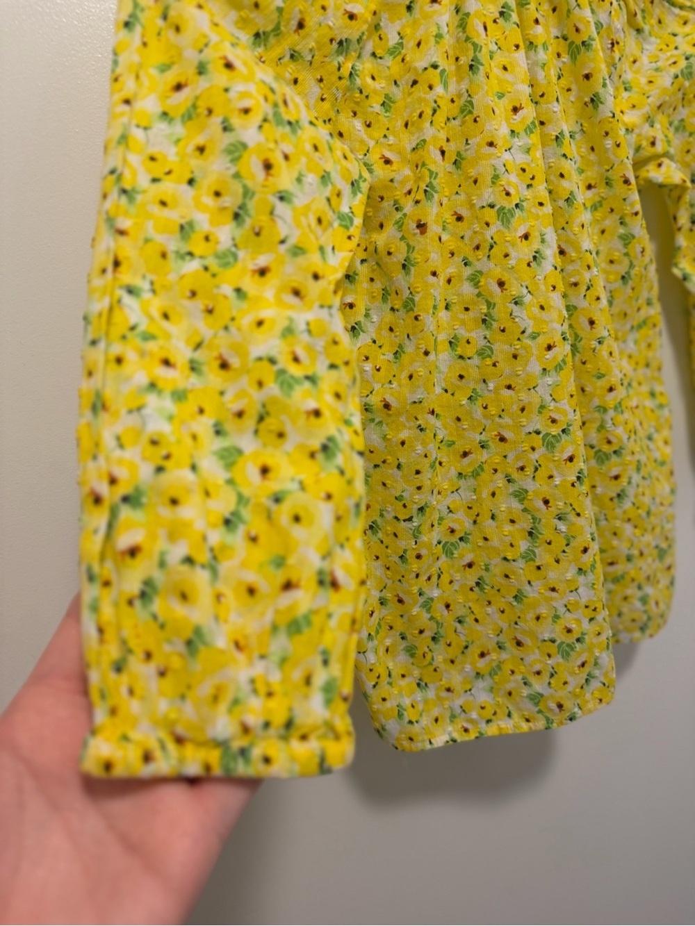 LOFT Yellow Floral Tie-Neck Peasant Top - Picture 8 of 9
